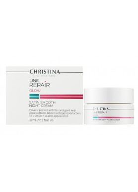 Line Repair Glow Satin Smooth Night Cream - Ночной крем Гладкость Сатина 50 мл Christina