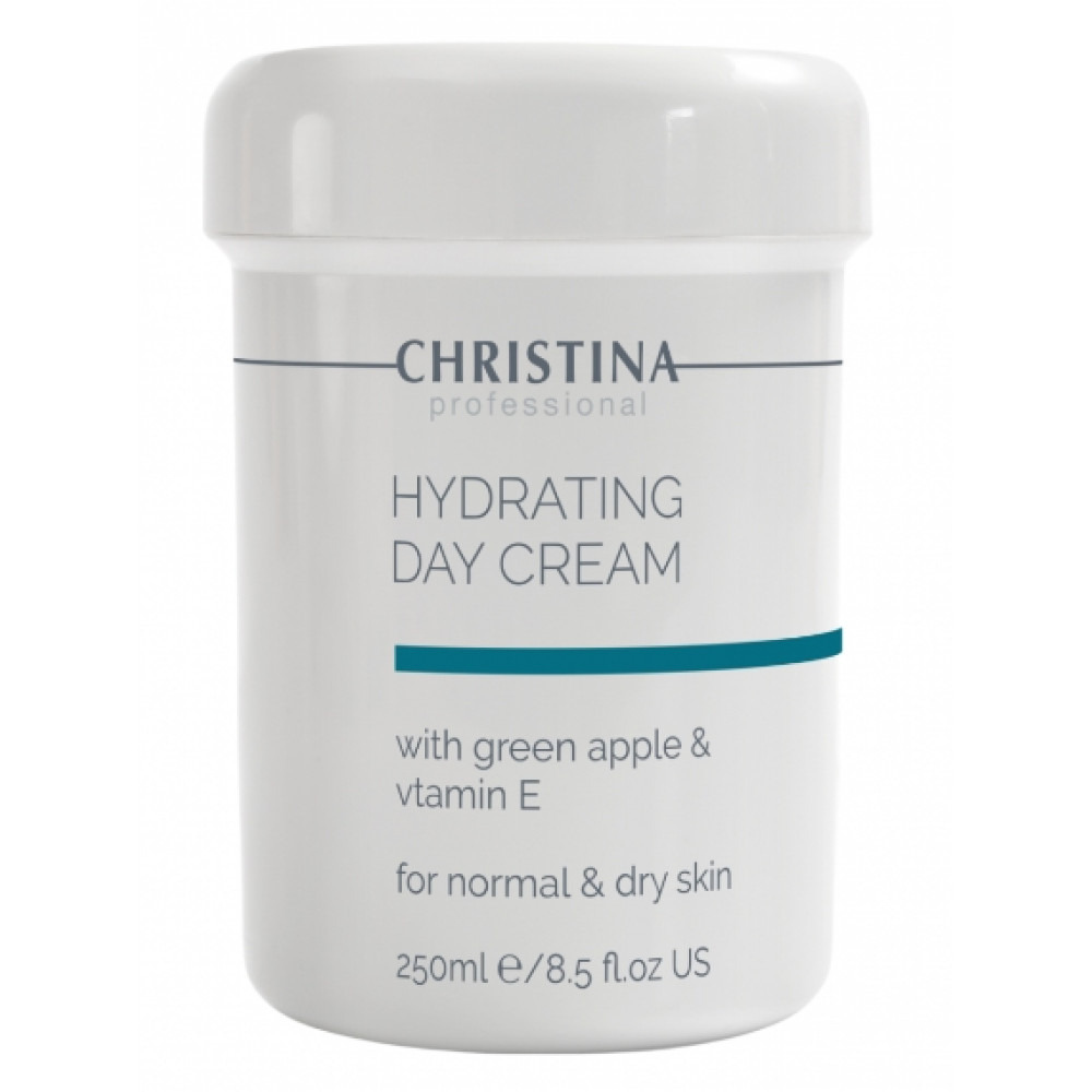 Hydrating Day Cream Green Apple + Vitamin E - Увлажняющий дневной крем с яблоком и вит Е для нормальной и сухой кожи 250 мл Christina