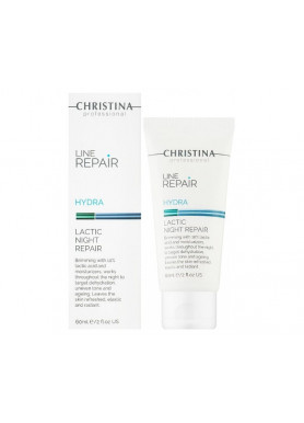 Line Repair Hydra Lactic Night Repair - Крем для лица "Ночное восстановление" с молочной кислотой 60 мл Christina 