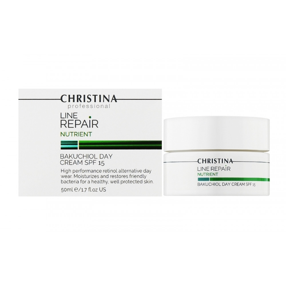 Line Repair Nutrient Bakuchiol Day Cream SPF15 - Дневной крем SPF15 с бакучиолом для лица 50 мл Christina Line Repair Nutrient Bakuchiol Day Cream SPF15 - Дневной крем SPF15 с бакучиолом для лица 50 мл Christina