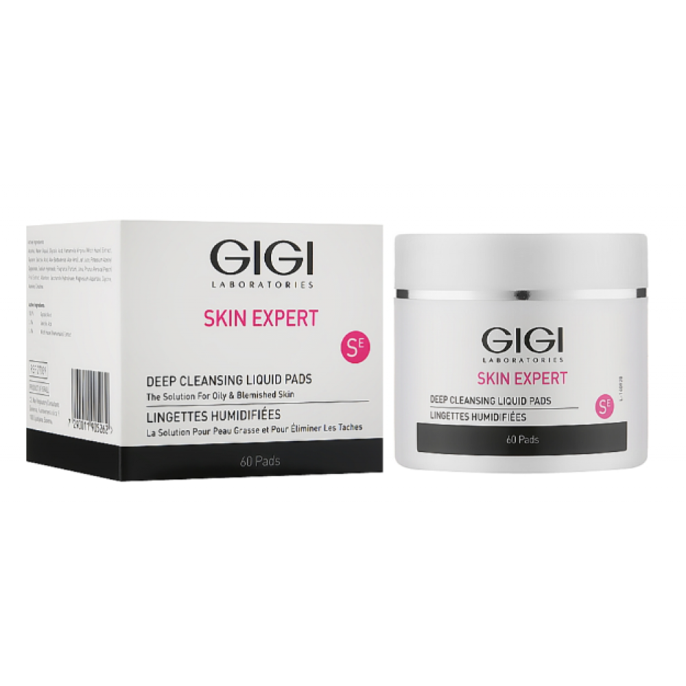 Derma Clear Deep Cleansing Pads / Влажные спонжи с кислотой 60 шт GiGi
