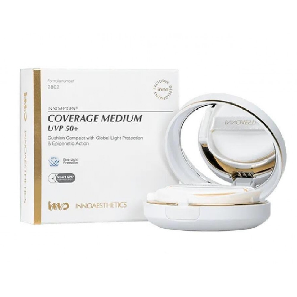 Innoaesthetics Epigen Coverage Medium Uvp 50+ - Компактная тональная основа (кушон) с SPF 50+ 14 г