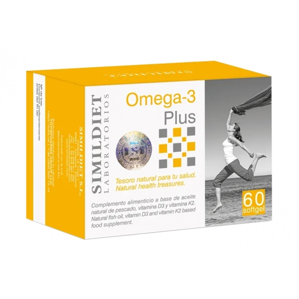Simildiet Laboratorios Omega-3 Plus - Нутрицевтическая добавка для сохранения природной красоты кожи, волос и ногтей 60 капсул