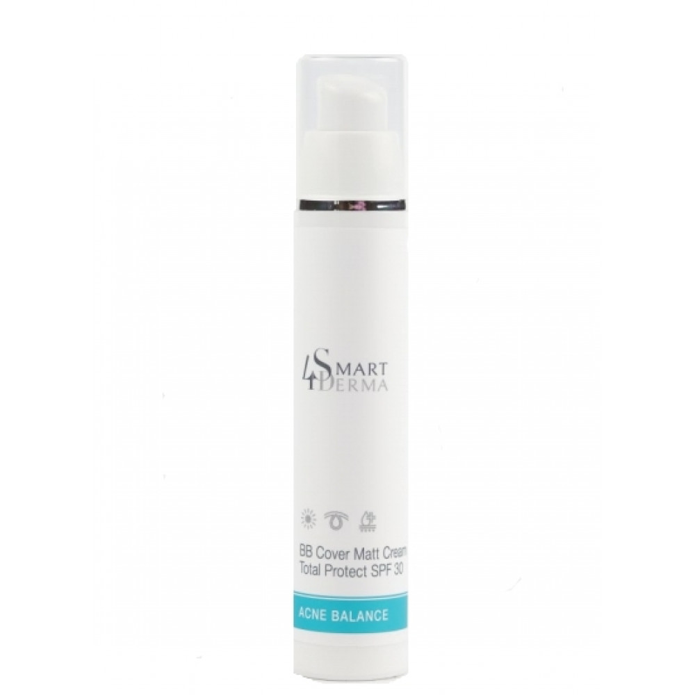 Матирующий BB крем SPF30 - Smart4Derma Acne Balance Cover Matt Cream Total Protect 50 мл