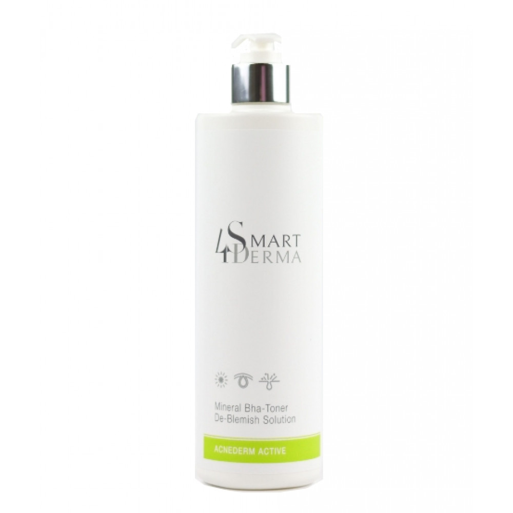 Минеральный себорегулирующий тоник - Smart4Derma Acne Derm Active Mineral BHA-Toner De-Blemish Solution 250 мл