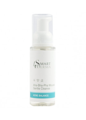Очищающая мультикислотная пенка для кожи с акне - Smart4Derma Acne Balance AHA-BHA-PHA Mousse Gentle Cleanse 80 мл