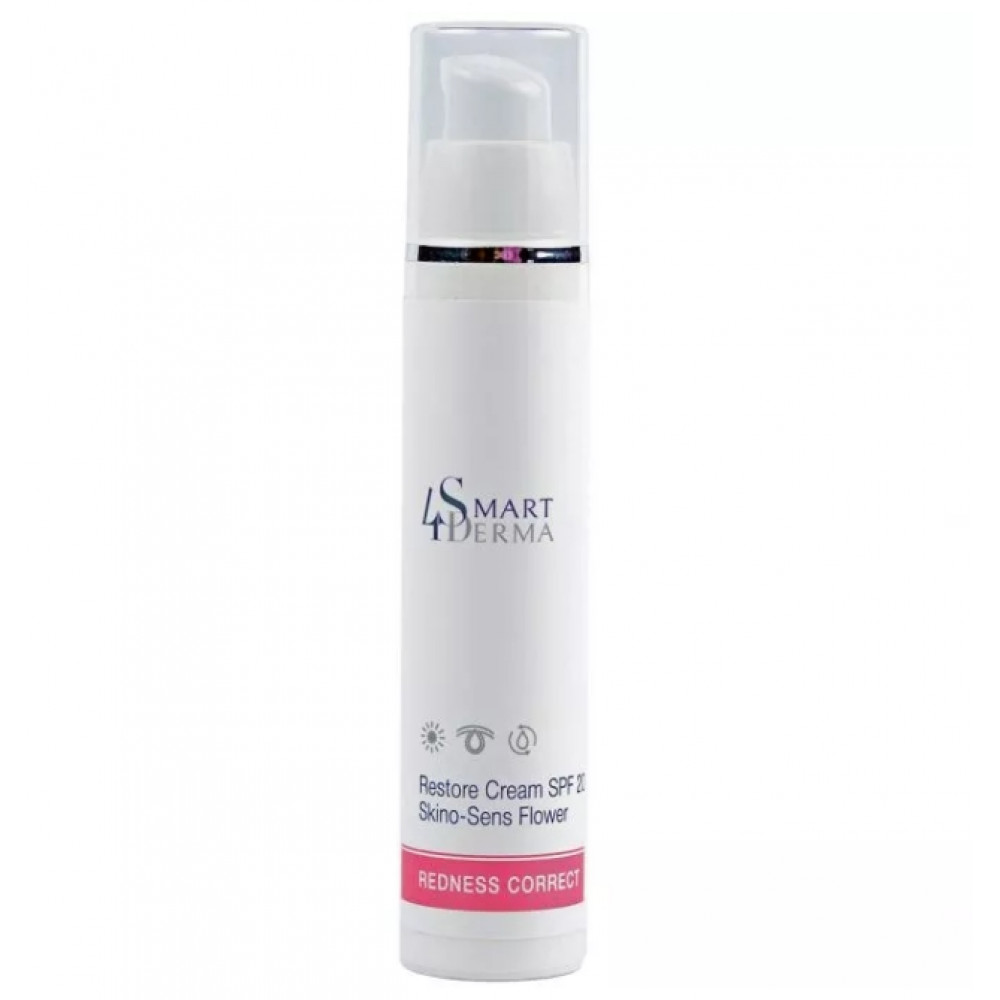 Укрепляющий дневной крем для чувствительной и куперозной кожи SPF20 - Smart4Derma Redness Corect Restore Cream Skino-Sens Flower SPF20 50 мл Укрепляющий дневной крем для чувствительной и куперозной кожи SPF20 - Smart4Derma Redness Corect Restore Cream Skino-Sens Flower SPF20 50 мл