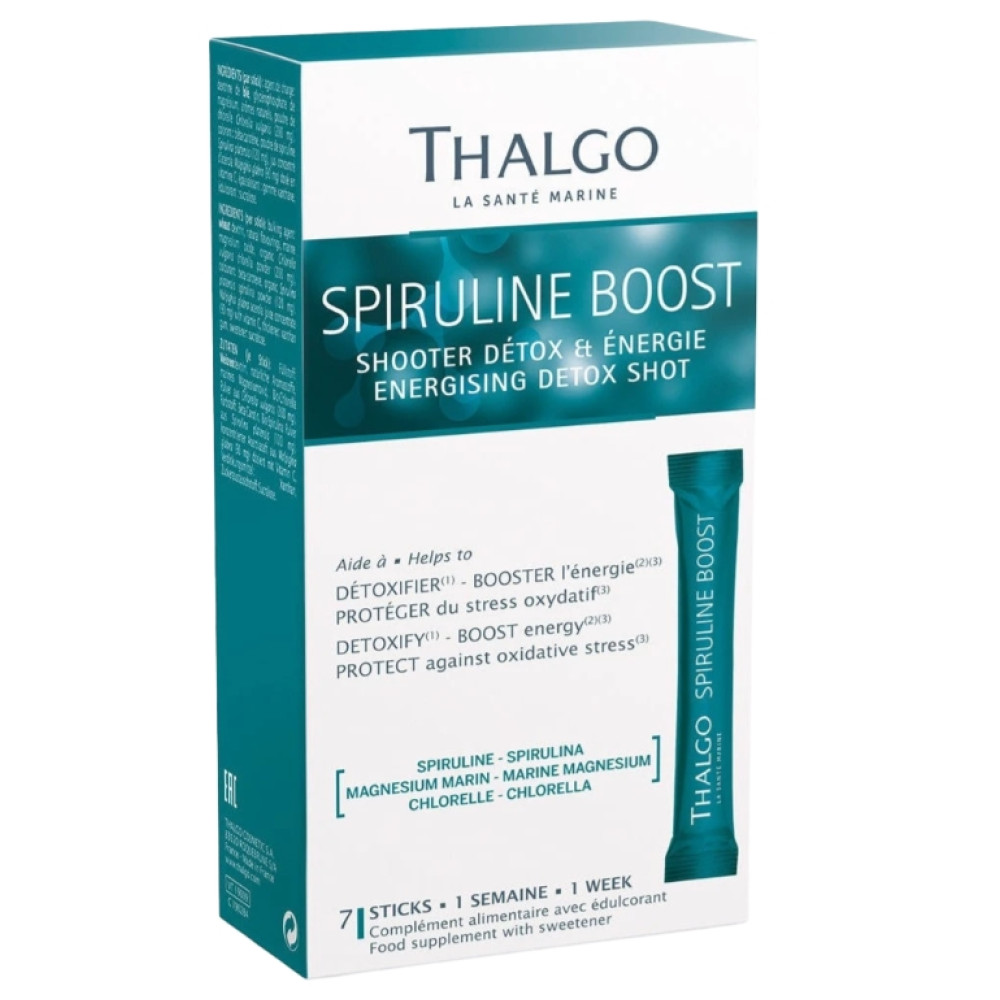 Активная спирулина энергетический детокс-напиток - Thalgo Spiruline Boost Energising Detox Shot 7 шт. по 4 г Активная спирулина энергетический детокс-напиток - Thalgo Spiruline Boost Energising Detox Shot 7 шт. по 4 г