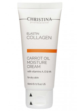 Elastin Collagen Carrot Oil Moisture Cream with Vit. A, E & HA - Увлажняющий крем для сухой кожи "Эластин, коллаген, морковное масло" 60 мл Christina Elastin Collagen Carrot Oil Moisture Cream with Vit. A, E & HA - Увлажняющий крем для сухой кожи "Эластин, коллаген, морковное масло" 60 мл Christina