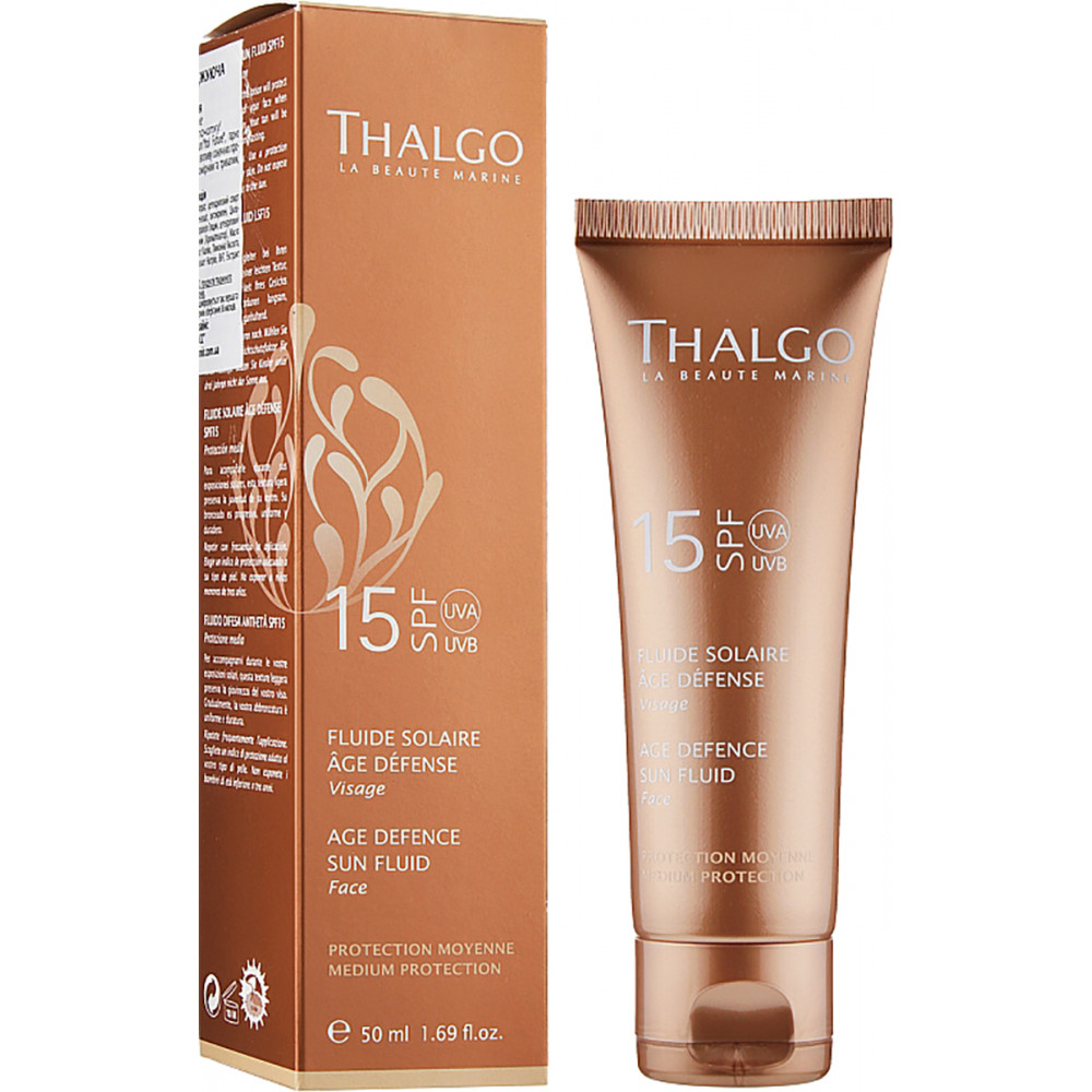 Солнцезащитный флюид Спф 15 / SPF 15 Age Defence Sun Fluid Thalgo 50 мл Солнцезащитный флюид Спф 15 / SPF 15 Age Defence Sun Fluid Thalgo 50 мл