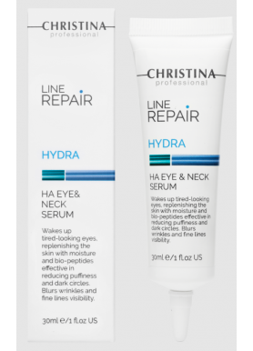 Line Repair Hydra HA Eye & Neck Serum - Сыворотка с гиалуроновой кислотой для кожи вокруг глаз и шеи 30 мл Christina